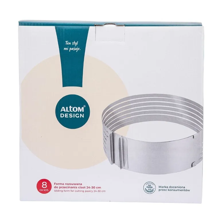 Altom Design, forma rozsuwana do przecinania ciast, 24-30-8 cm