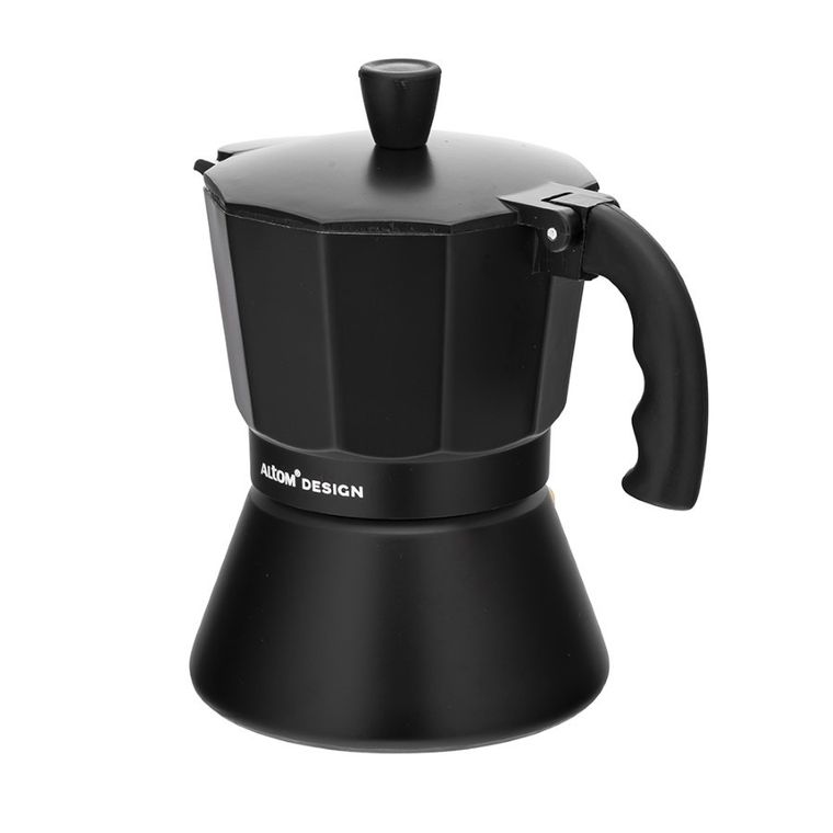 Altom Design, kawiarka aluminiowa, 150 ml na 3 filiżanki, czarna, indukcja
