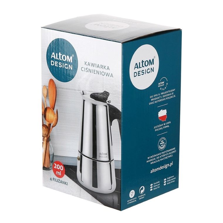 Altom Design, kawiarka stalowa 4 filiżanki, 200 ml