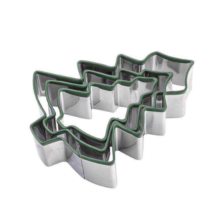 Altom Design, komplet 3 wykrawaczy, choinka, zielony