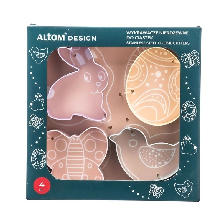 Altom Design, komplet wykrawaczy do ciastek, Wielkanoc, 4 szt.