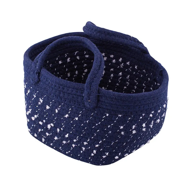 Altom Design, kosz pleciony, 19-19-14 cm, granatowy