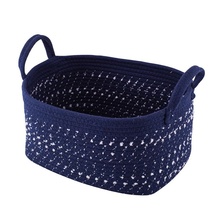 Altom Design, kosz prostokątny pleciony, 24-34-18 cm, granatowy