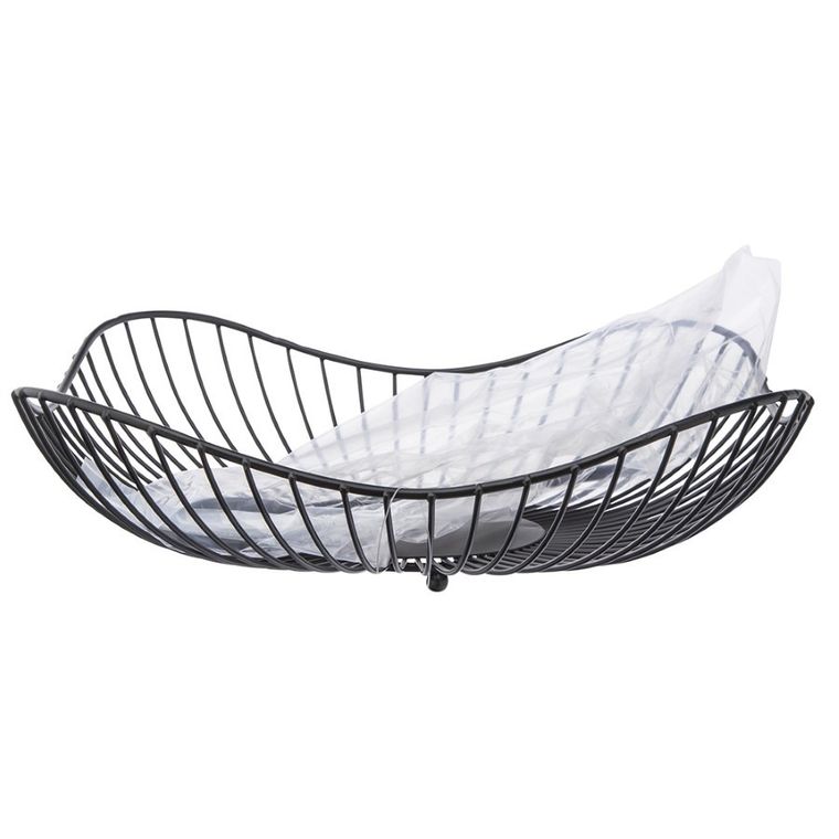 Altom Design, koszyk na owoce, metalowy okrągły z rączką, 28-28-25 cm, czarny