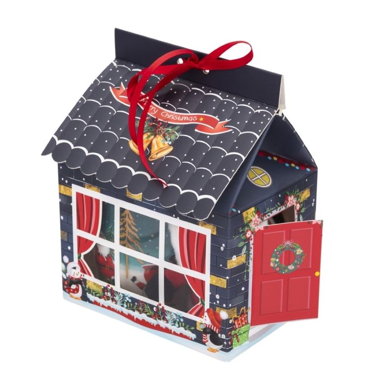 Altom Design, kubek baryłka szeroka, 400 ml z maskotką mikołaj domek