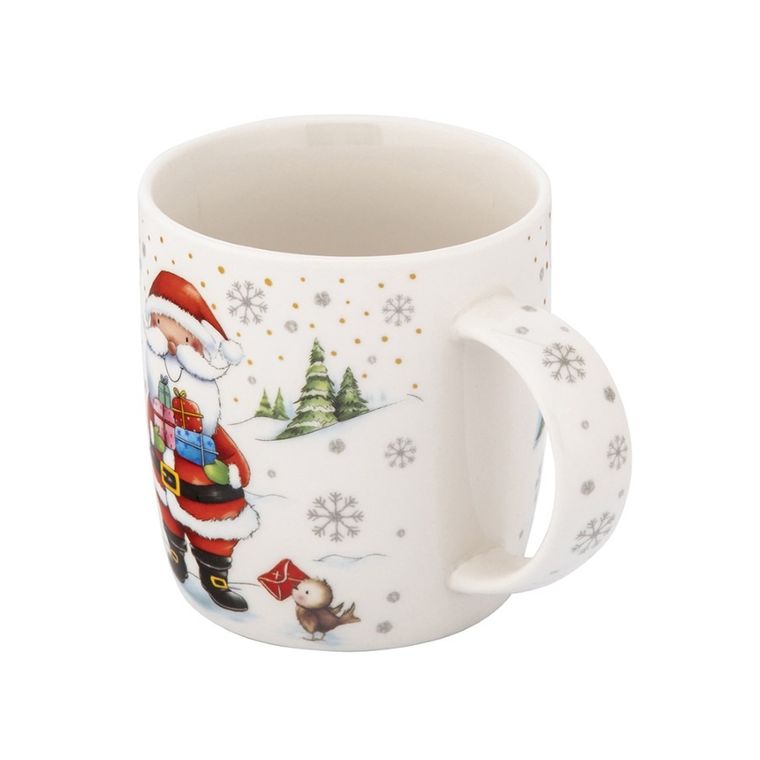 Altom Design, kubek Mikołaj nbc, 400 ml, z okularami świątecznymi, w opasce