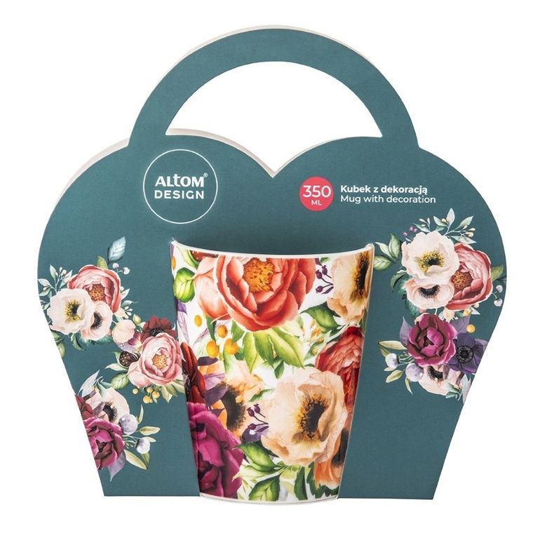 Altom Design, kubek prosty w opasce, nbc, 350 ml, anemon