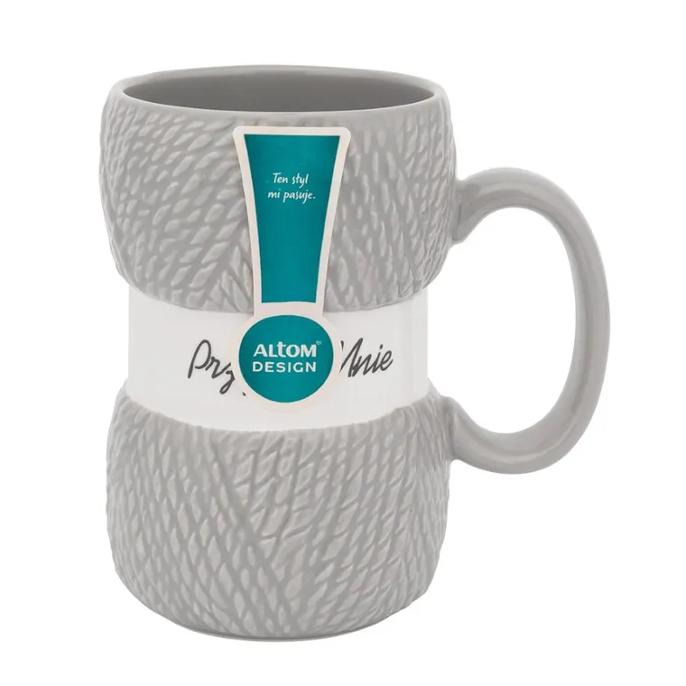 Altom Design, kubek włóczka nbc, 400 ml, szary