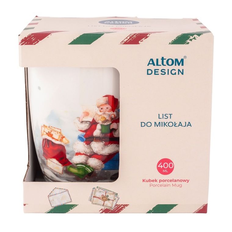 Altom Design, list do Mikołaja, kubek baryłka nbc, 350 ml