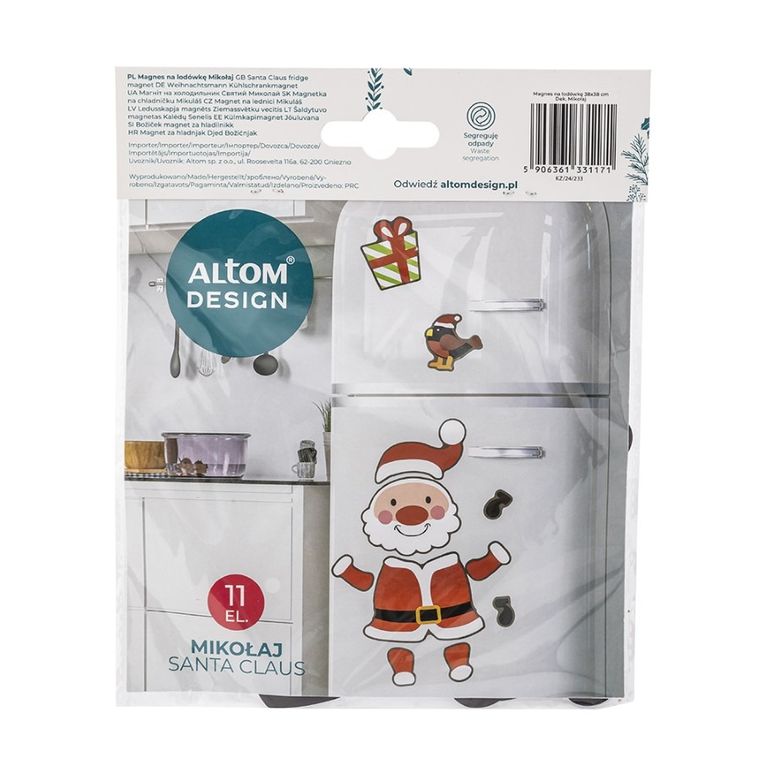 Altom Design, magnes na lodówkę, 38-38 cm, Mikołaj