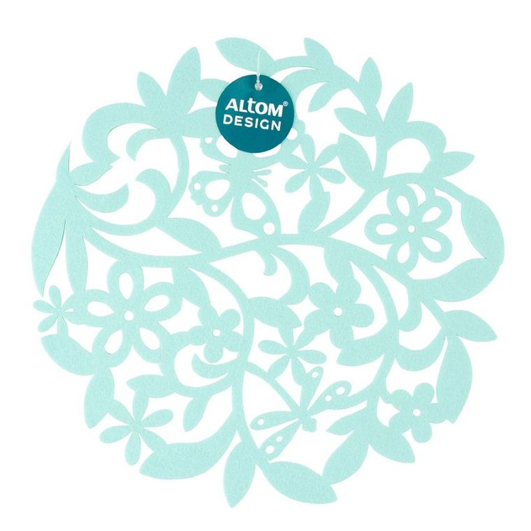 Altom Design, mata filcowa, okrągła, łąka, miętowa, 30 cm