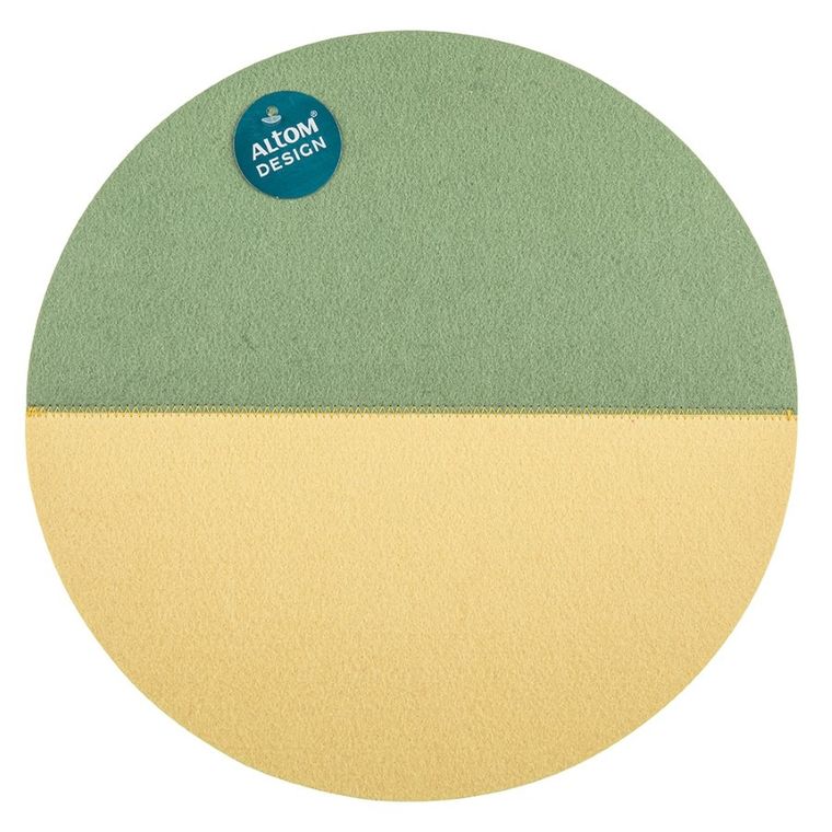 Altom Design, mata filcowa, okrągła, zielono-żółta, 38 cm