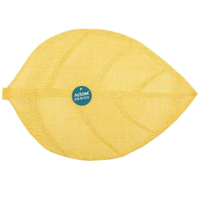 Altom Design, mata naturalna, liść, żółta, 33-48 cm