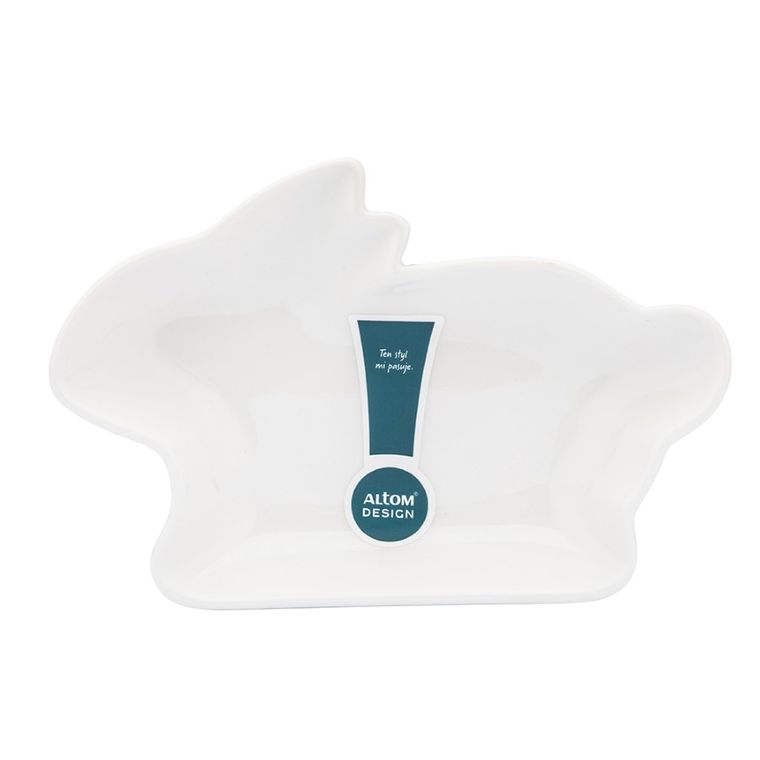 Altom Design, naczynie zajączek, porcelana kremowa, 17,5-12-2,5 cm