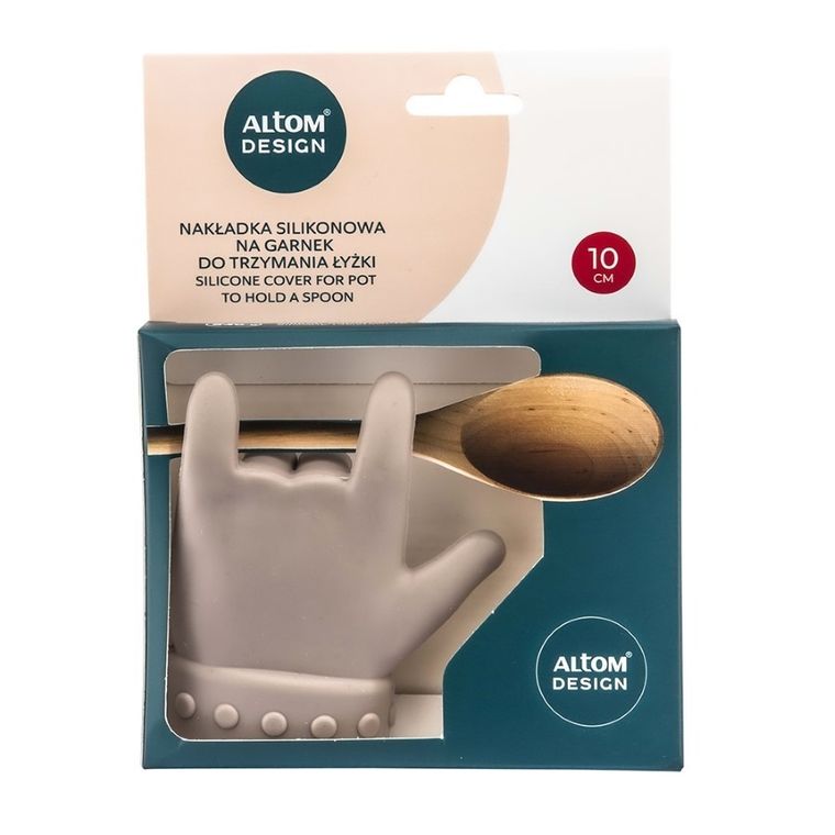 Altom Design, nakładka silikonowa na garnek do trzymania łyżki, 10-8-2 cm, beżowa