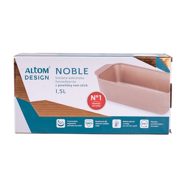 Altom Design, Noble, keksówka żaroodporna z powłoką non-stick, 1,5 l, 26-13-7,5 cm