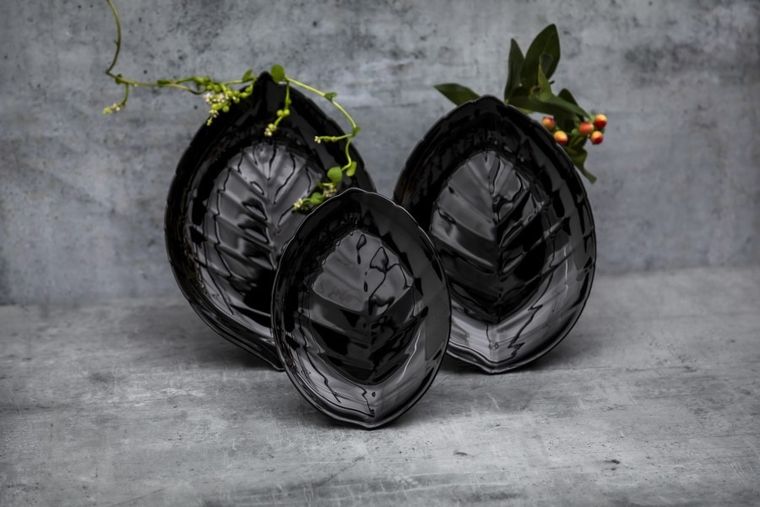 Altom Design, Nocturn, półmisek liść, 23-17 cm