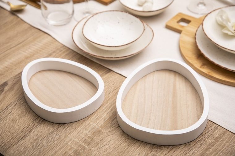 Altom Design, patera dekoracyjna drewniana, jajko, 15,5-19,5 cm, 1 szt.