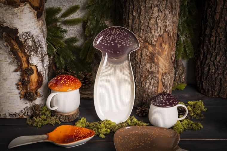 Altom Design, Pod kapeluszem, naczynie ceramiczne, grzybek, 33,5-16 cm