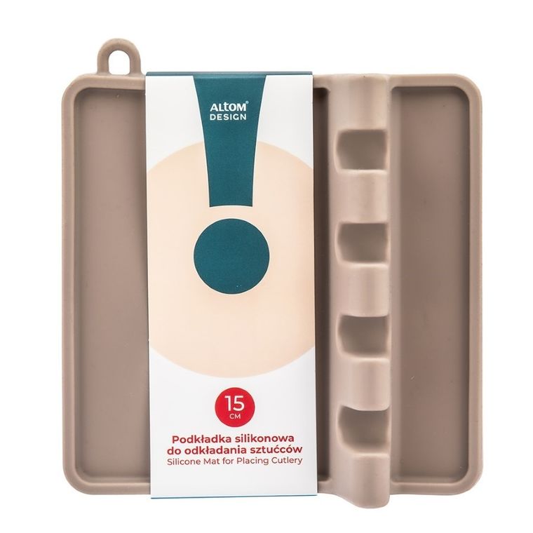 Altom Design, podkładka silikonowa do odkładania sztućców, 15-14-4 cm, beżowa