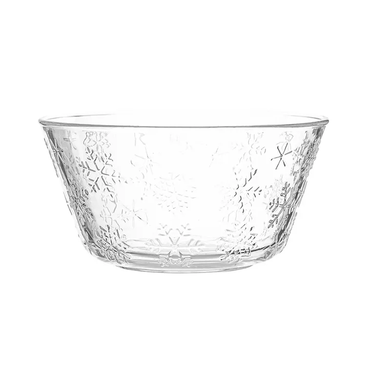 Altom Design, salaterka szklana, średnica 13 cm, śnieżynki