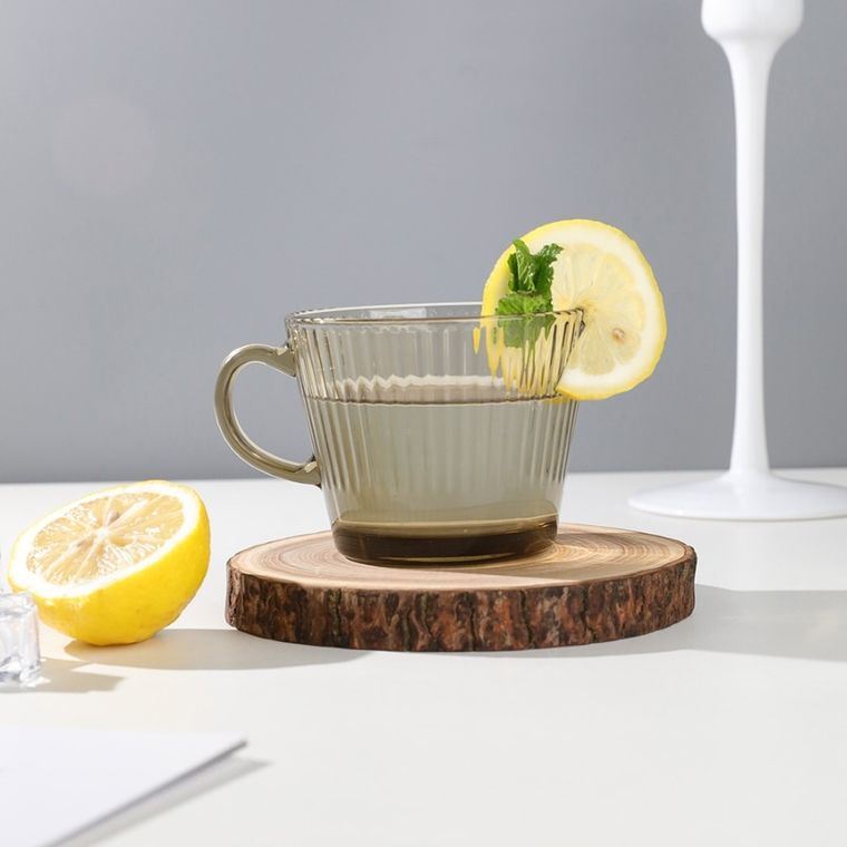 Altom Design, Selena, kubek szklany, 410 ml, bursztynowy