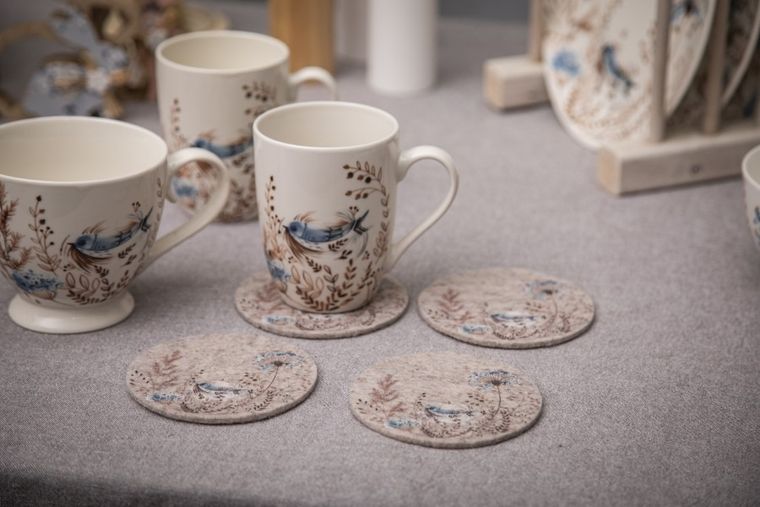 Altom Design, Serenity, podkładki filcowe, okrągłe, 10-10-0,3 cm, 4 szt.