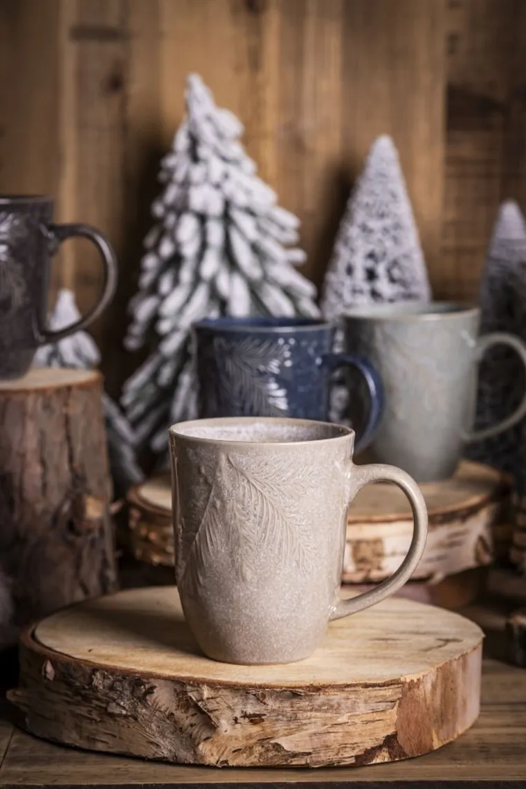 Altom Design, Sosnowy las, kubek ceramiczny baryłka, piaskowy, 420 ml