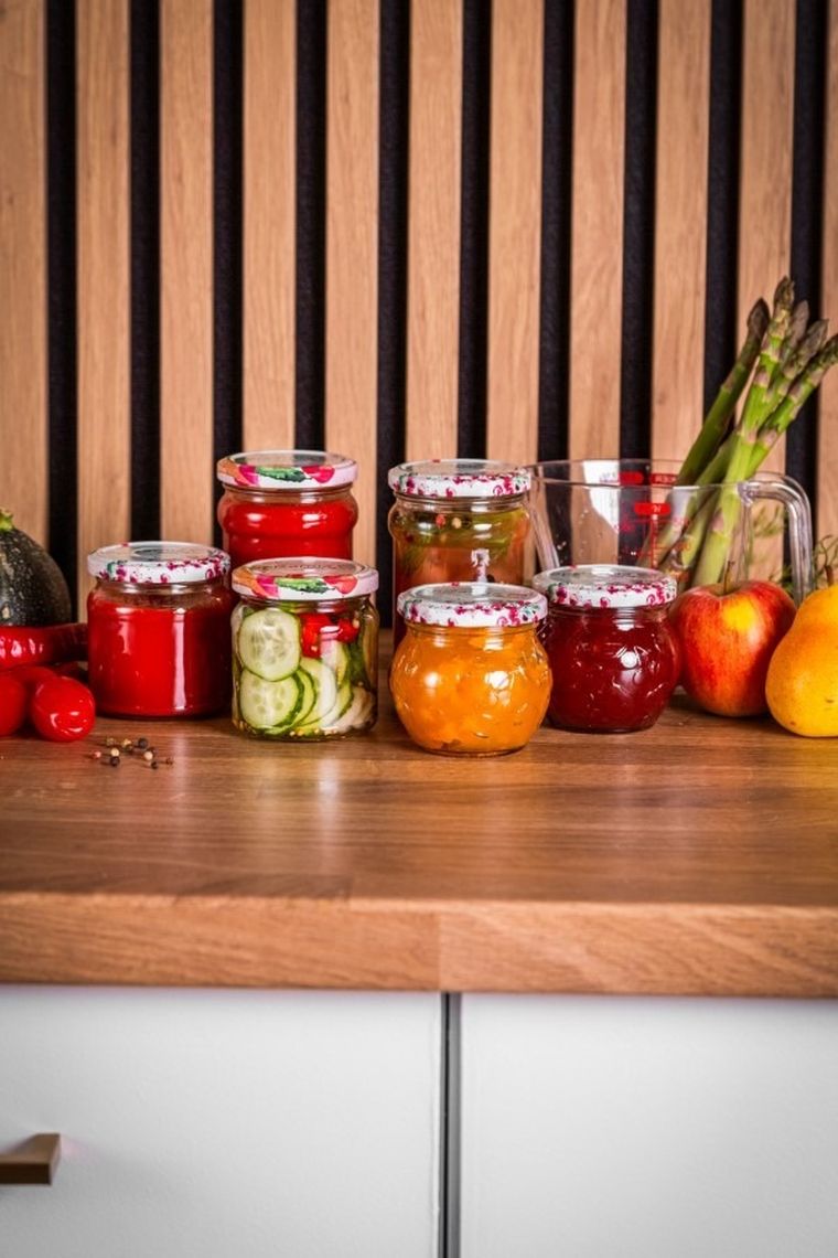 Altom Design, Spiżarnia pani domu, komplet 6 słoików grawerowanych, 215 ml, z zakrętką fi, 66, 4z