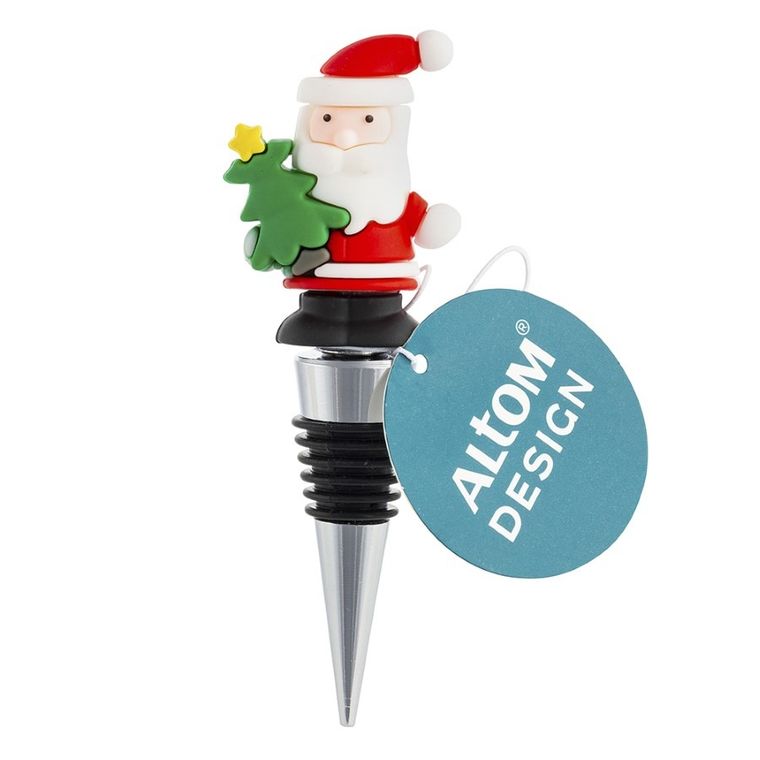Altom Design, stopper do wina, Mikołaj z Choinką, 11,5-4-1,8 cm