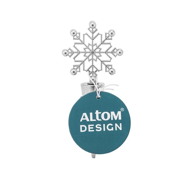 Altom Design, stopper do wina, śnieżynka, 11-5-3 cm, srebrny