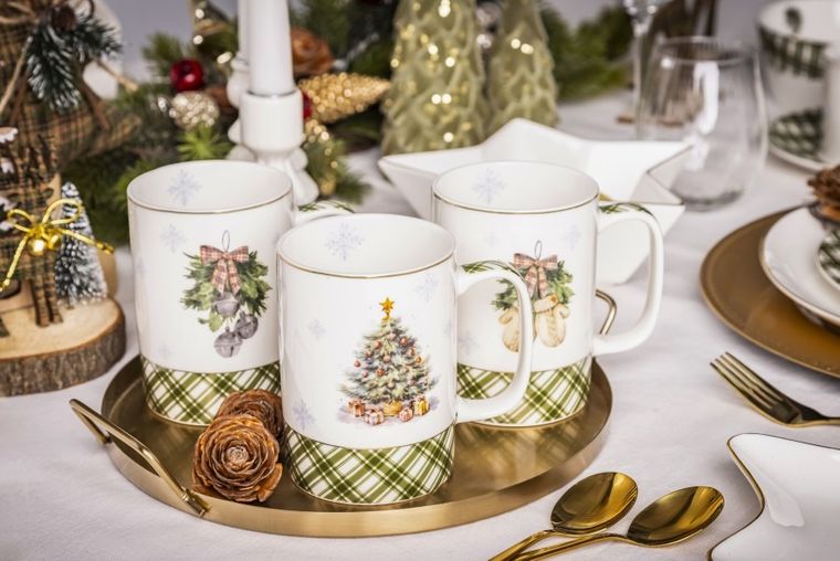 Altom Design, świąteczne drzewko, kubek prosty nbc, 380 ml, choinka