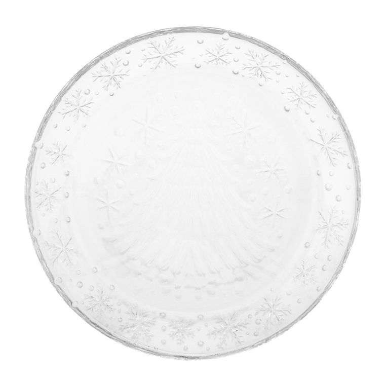 Altom Design, talerz szklany, średnica 21 cm, choinka