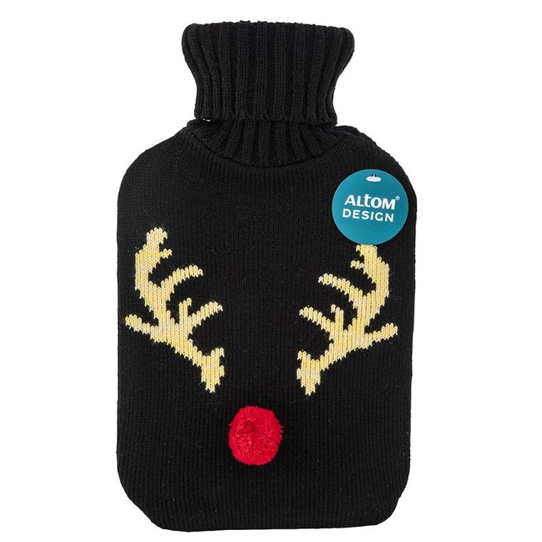 Altom Design, termofor w sweterku, 1.8l, renifer, czerwony