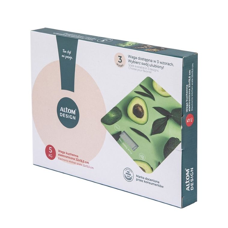 Altom Design, waga kuchenna elektroniczna, 22-15,5-1,5 cm