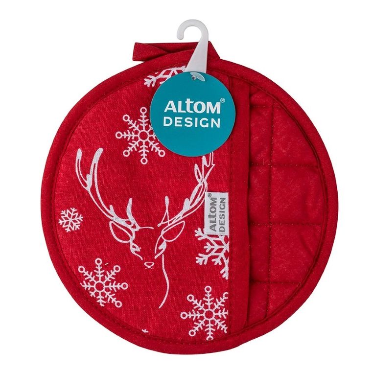 Altom Design, Zimowe marzenia, łapka kuchenna, średnica 18 cm, 100% bawełna