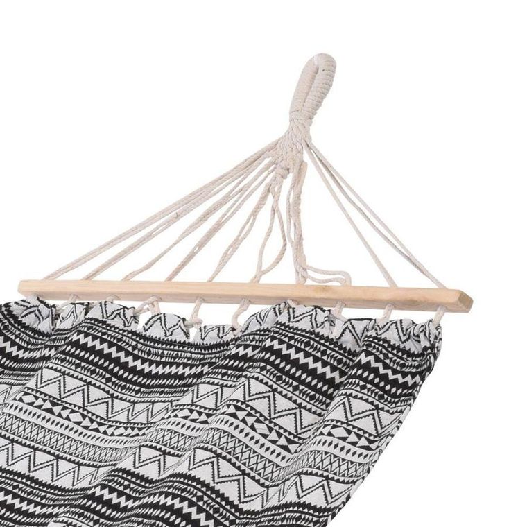 Ambiance, hamak jednoosobowy, biało-czarny, 200-80 cm