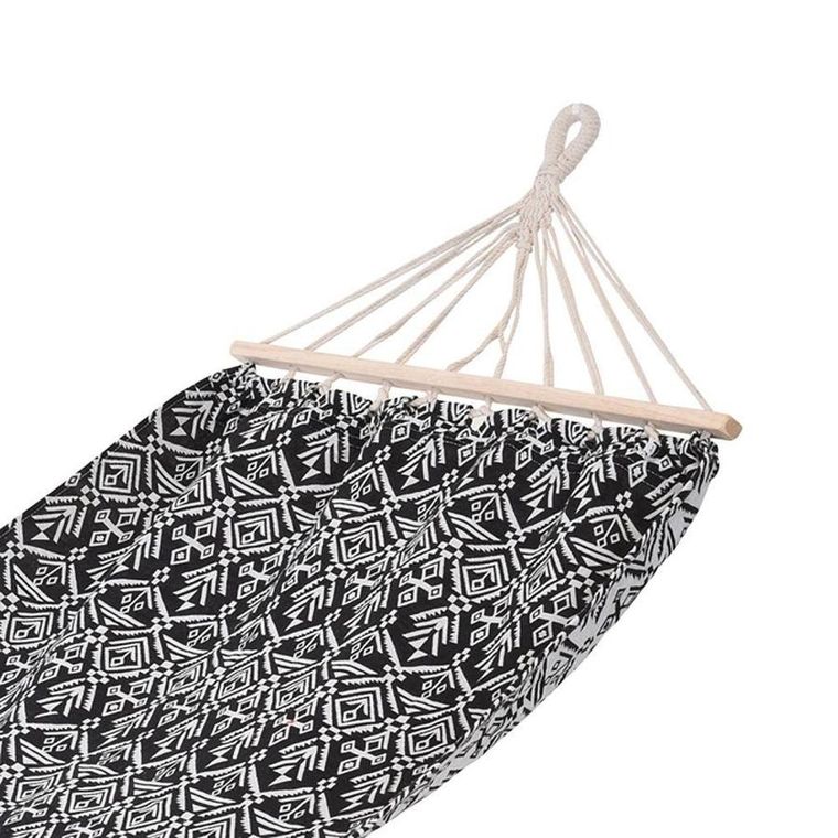 Ambiance, hamak jednoosobowy, czarno-biały, 200-80 cm