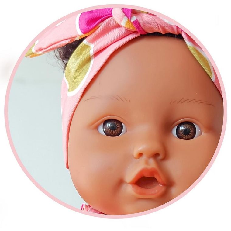 Anek dla Dzieci, lalka bobas z kokardą, różowa