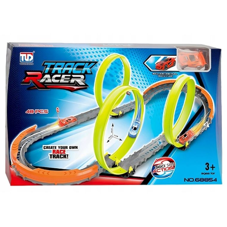 Anek dla Dzieci, tor wyścigowy z pojazdem, 48 elementów