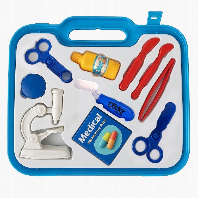 Anek dla Dzieci, zestaw lekarski w walizce, niebieski