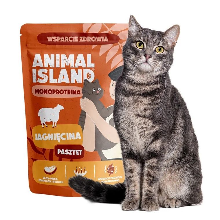 Animal Island, mokra karma dla kota, monoproteinowa, jagnięcina, 100g