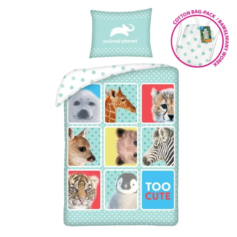 Animal Planet, 2-częściowy komplet pościeli, 140-200 cm