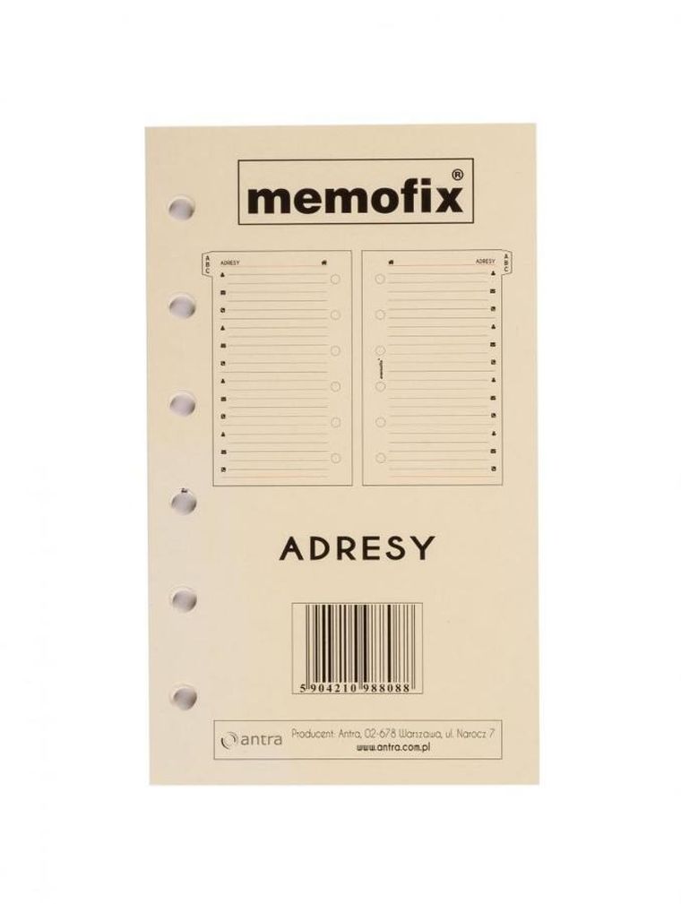 Antra, wkład do organizera MEM/K Adresy