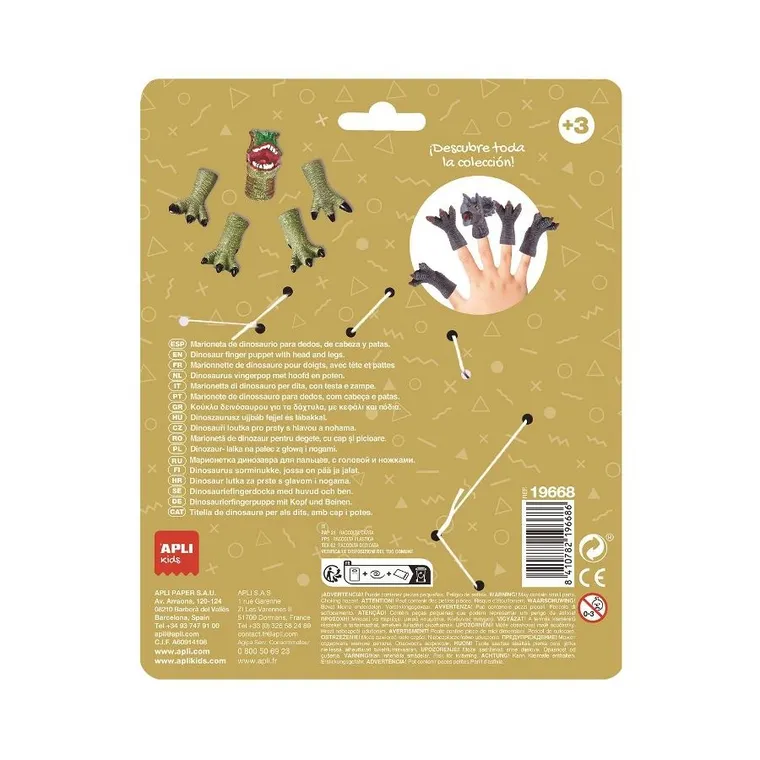Apli Kids, Dinozaur T-Rex, pacynki na palce