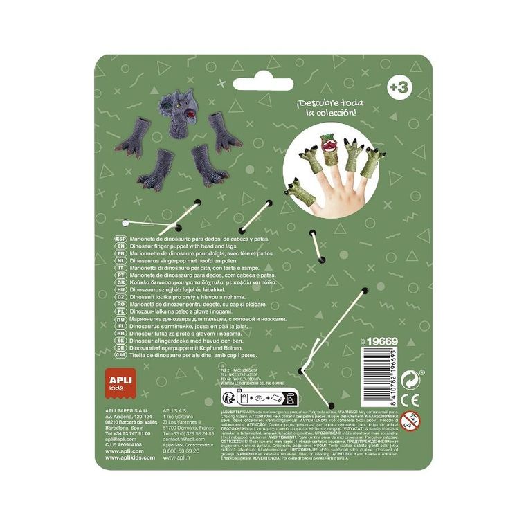 Apli Kids, Dinozaur Triceratops, pacynki na palce