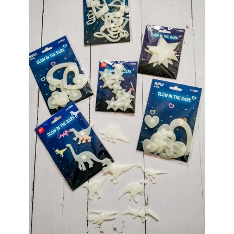 Apli Kids, fluorescencyjne naklejki, duże gwiazdki