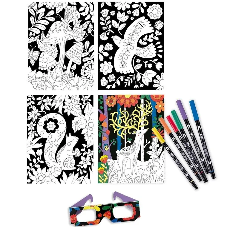 Apli Kids, Kolorowanie 3D, zestaw artystyczny z okularami