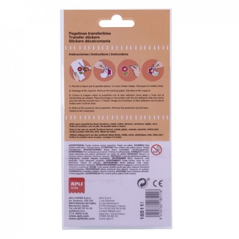 Apli Kids, Kwiaty, naklejki transferowe