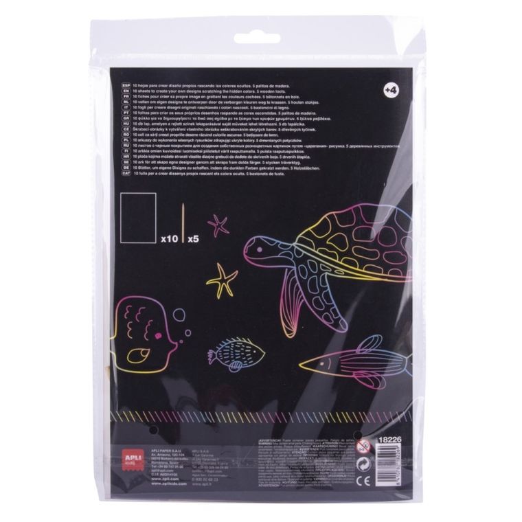 Apli Kids, Magic Scratch, wydrapywanki, A4, 10 arkuszy